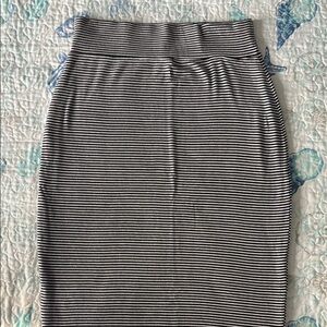 Athleta Black and White Striped Pencil Skirt